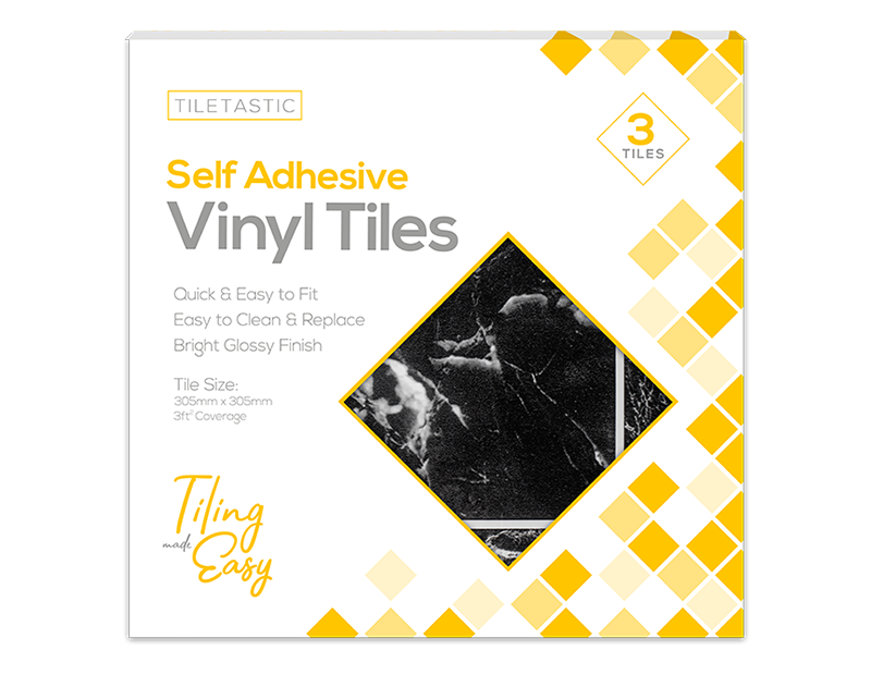 Marble Adhesive Vinyl Floor Tiles 3pk